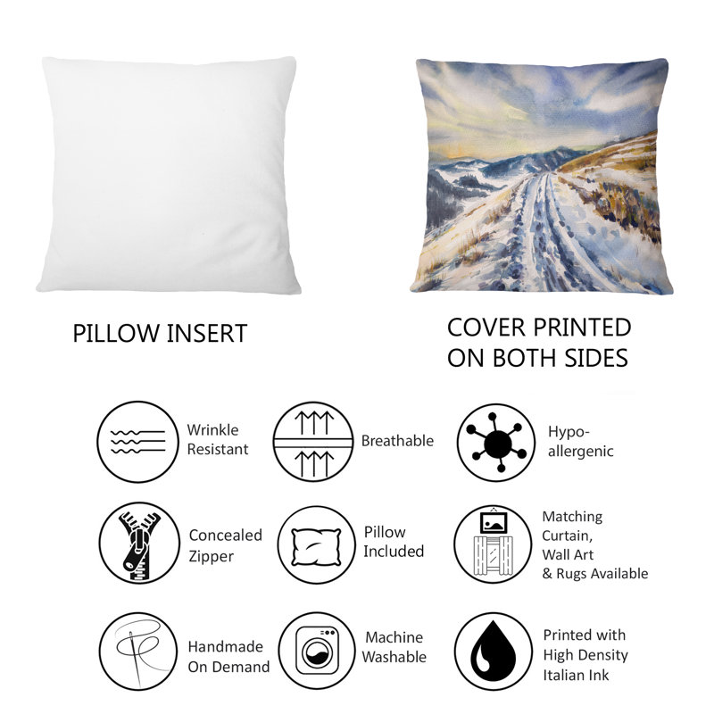Coussin Snowy Road