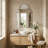 Arch Frameless Beveled Bathroom Wall Mirror for Vanity-1957380928