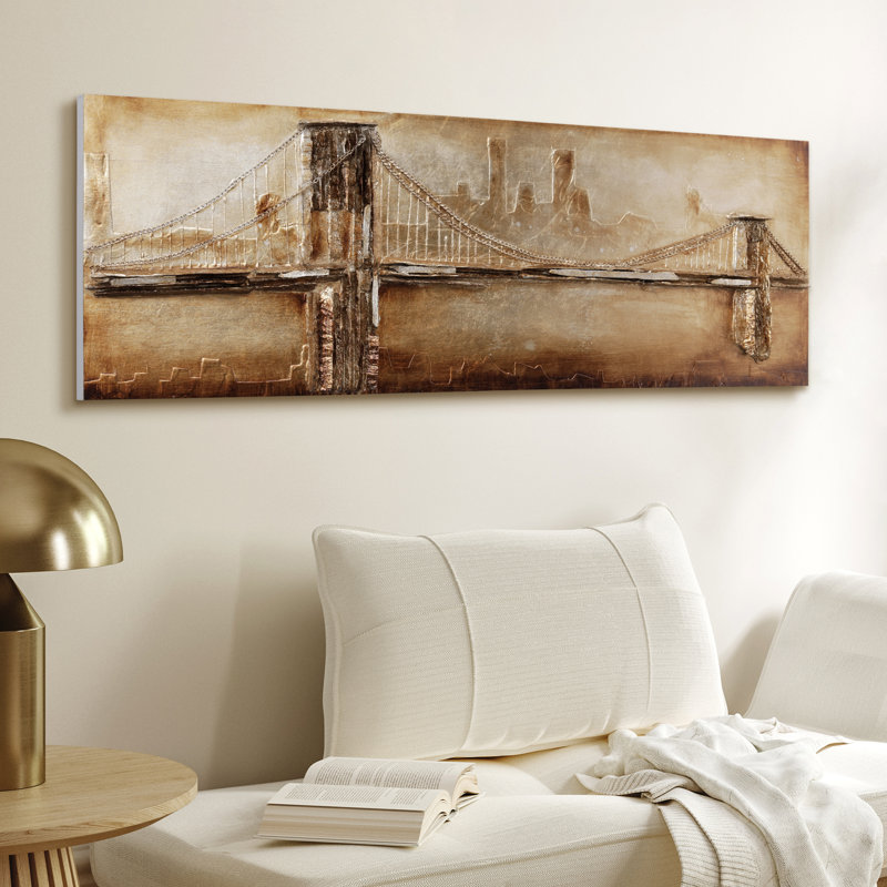 Décoration murale en bois peint à la main "Golden Gate Bridge"