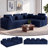 108" L-shaped Modular Sectional Sectional Sofa, Corduroy Sleeper Couch Bed, Compression Foam Sectional with Headrest - No Assembly Required-306480441