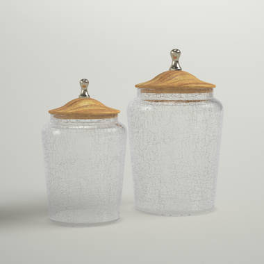WHOLE HOUSEWARES  D3.5 xH7 Glass Apothecary Jars Bathroom Storage  Canisters, D3.5XH7 - Pay Less Super Markets