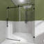 Porte de douche coulissante double sans cadre l 60 po x H 74 po en noir mat