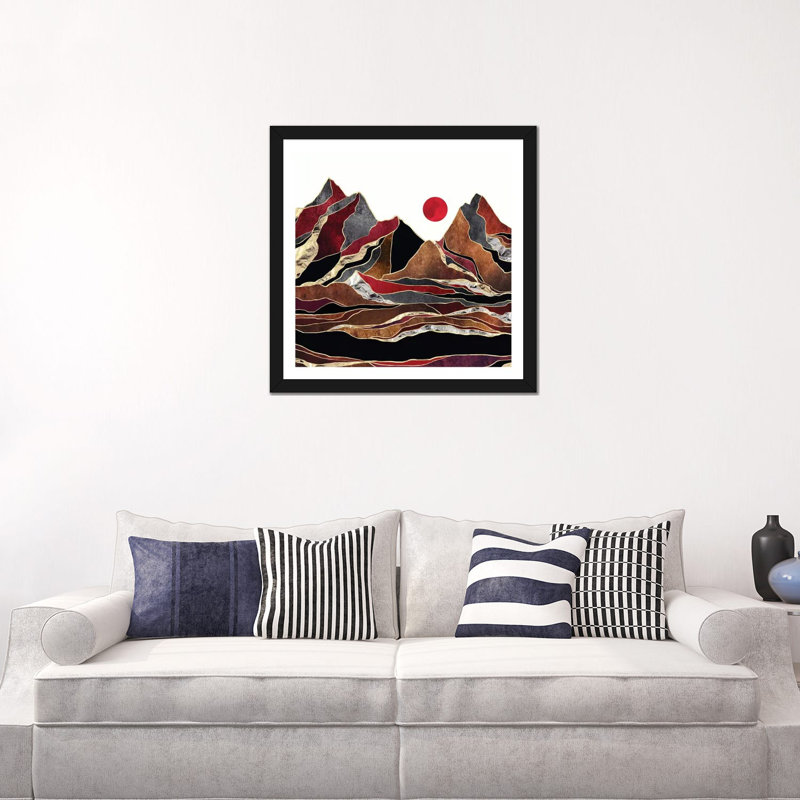 «Copper Vista», reproduction d'impression, H 24 po x l 24 po x P 1 po, Papier encadré noir, Blanc