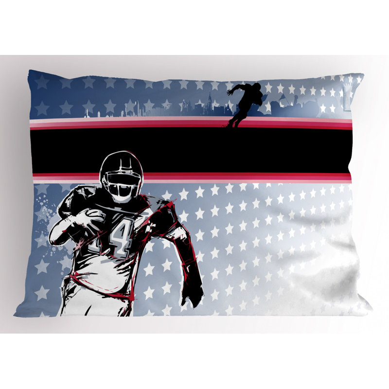 Black/Gray/Red Polyester Microfiber Piece Sham, Twin