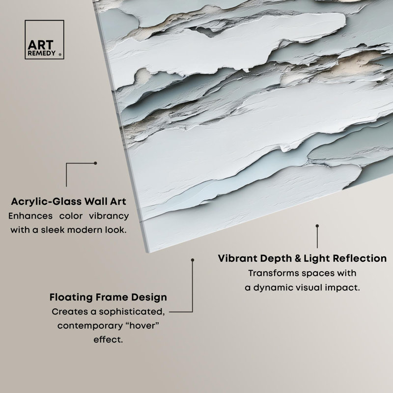 «Folded Horizon», reproduction d'art acrylique à la menthe par Art Remedy, H 12 po x l 12 po
