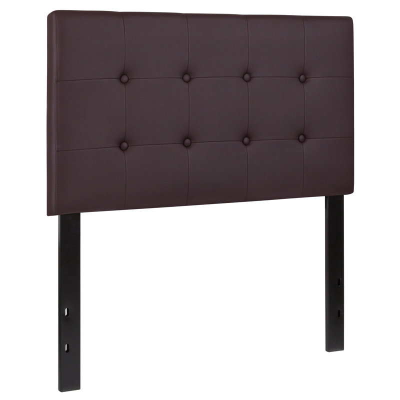 Ciriaca Button Tufted Upholstered Headboard, Brown, Twin