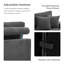 Chaise longue surdimensionnée en velours côtelé gris avec accoudoirs et coussins décoratifs Bentura-1650880628-1650245304