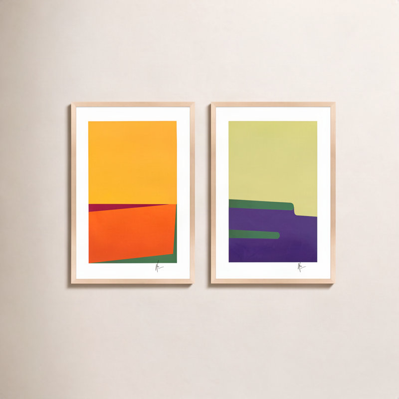 Sahara et Kalahari. Ensemble de 2 par Lee Lessem - Art mural encadré, H 30 po x l 21 po x P 1,25 po, Brun