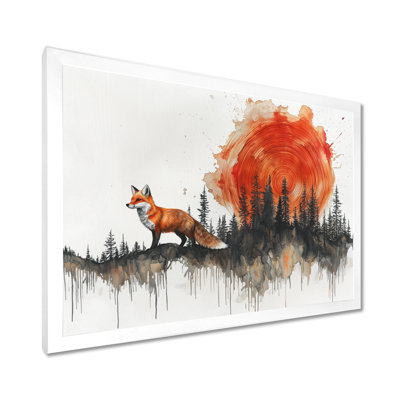 Silent Fox In Forest Landscape III - Fox Wall Art