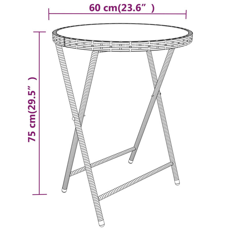  Garden Bistro Set Black, Black