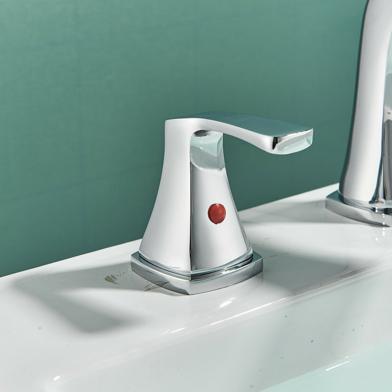 Widespread 2-handle Bathroom Faucet with Drain Assembly, Chrome