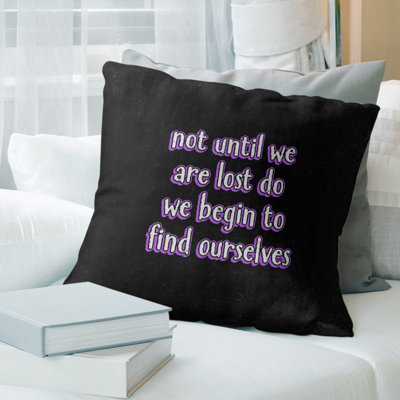 Find Yourself Quote Chalkboard Style Pillow Cover