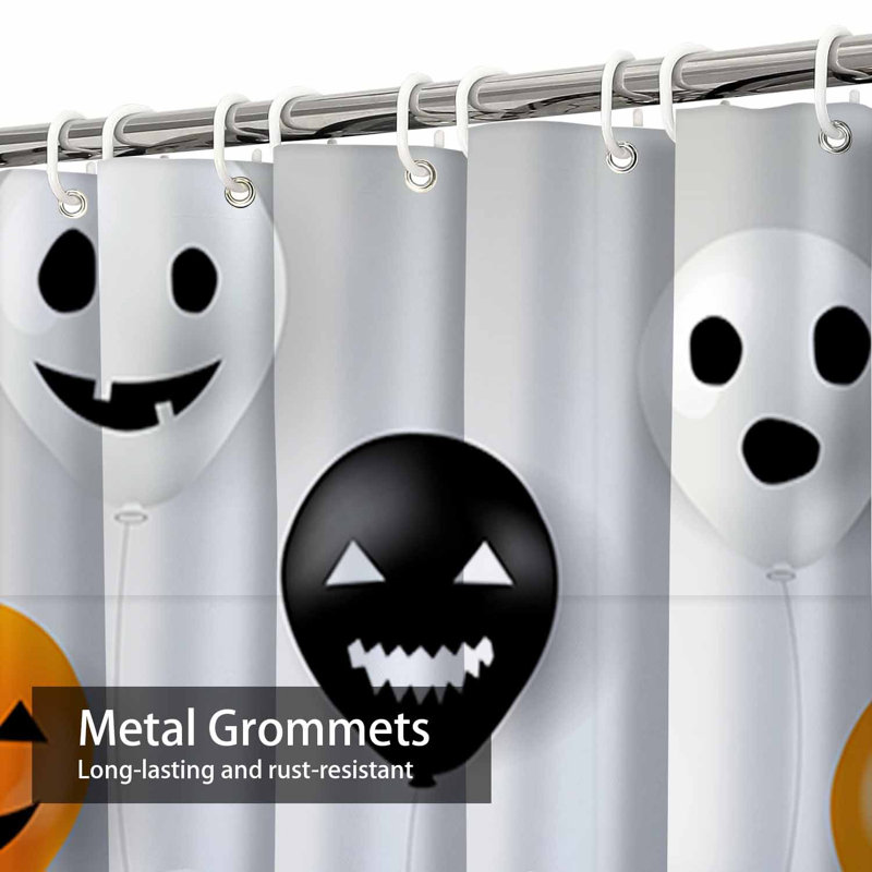 Rideau de douche Halloween avec 12 crochets, L 72 po x l 72 po