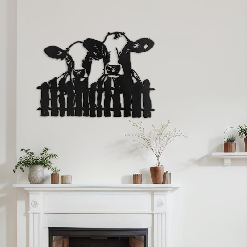 Wall Decor Metal, 24" H x 36" W x 0.05" D, Black