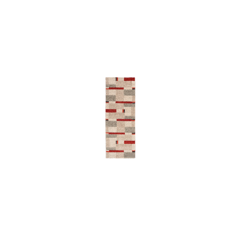 Foulton Shaggy Brown/Red Rug, Runner 80 x 200cm
