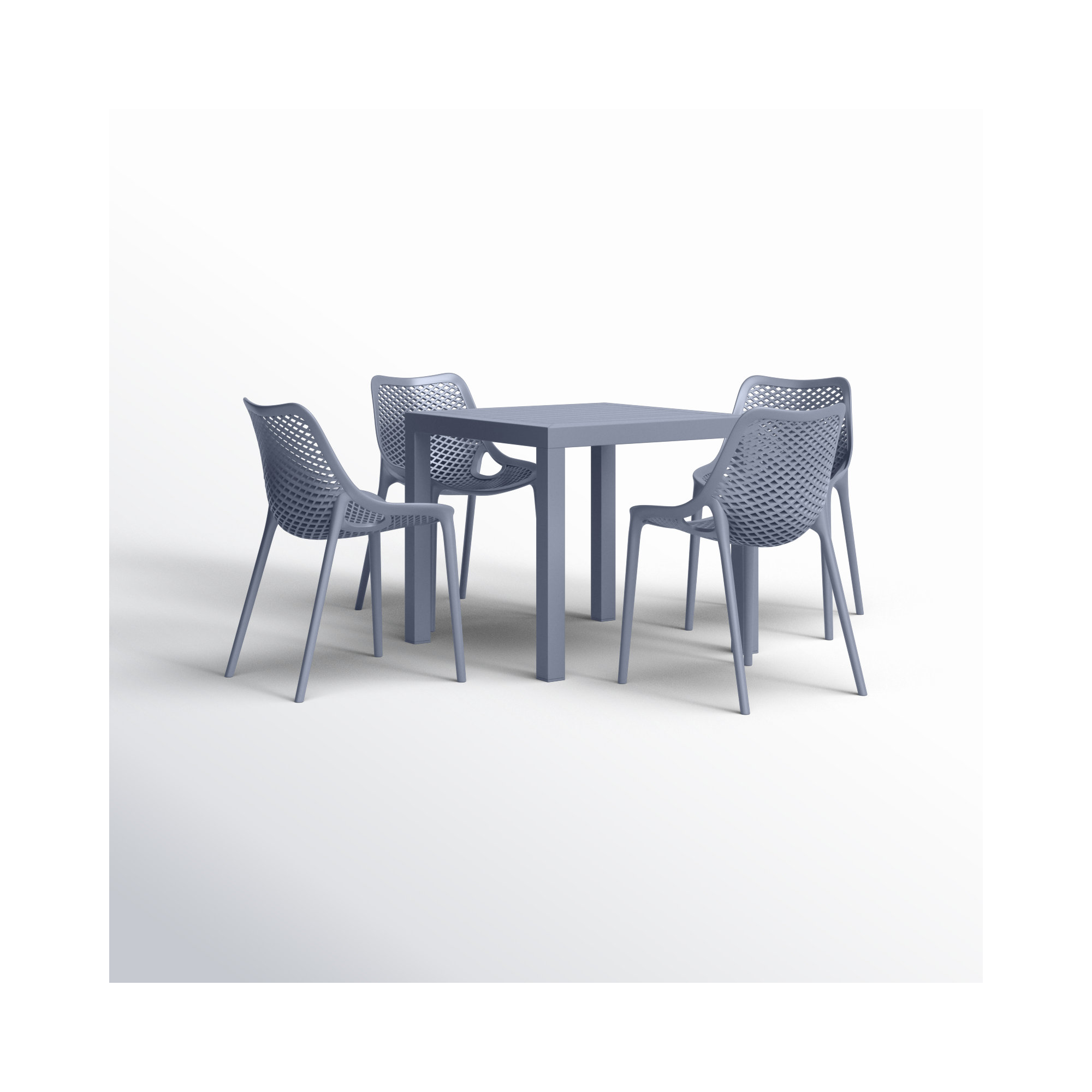 Asherton Square 4 - Person Dining Set, Dark Gray