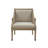 Bedford Isla Transitional Upholstered Cane Inset Accent Armchair with Solid Wooden Legs, Natural-54835732