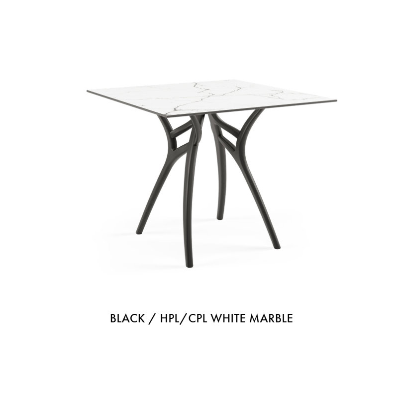 Tilia Ivy-L 90cm Square Table , White Marble