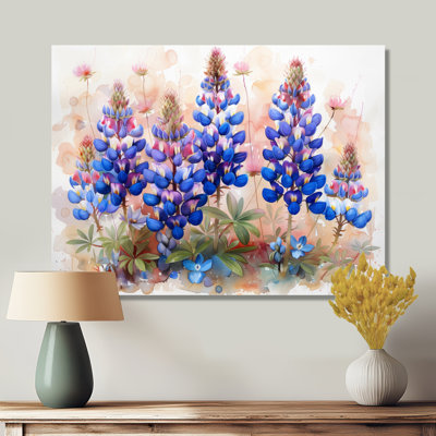 Bleu, rose, fleurs sauvages, Blue Bonnets Dreams II - Blue Bonnets, art mural