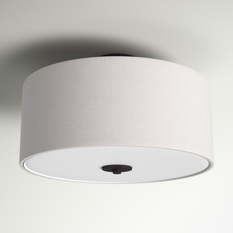 Lembrick Fabric Semi Flush Mount, Oil Rubbed Bronze
