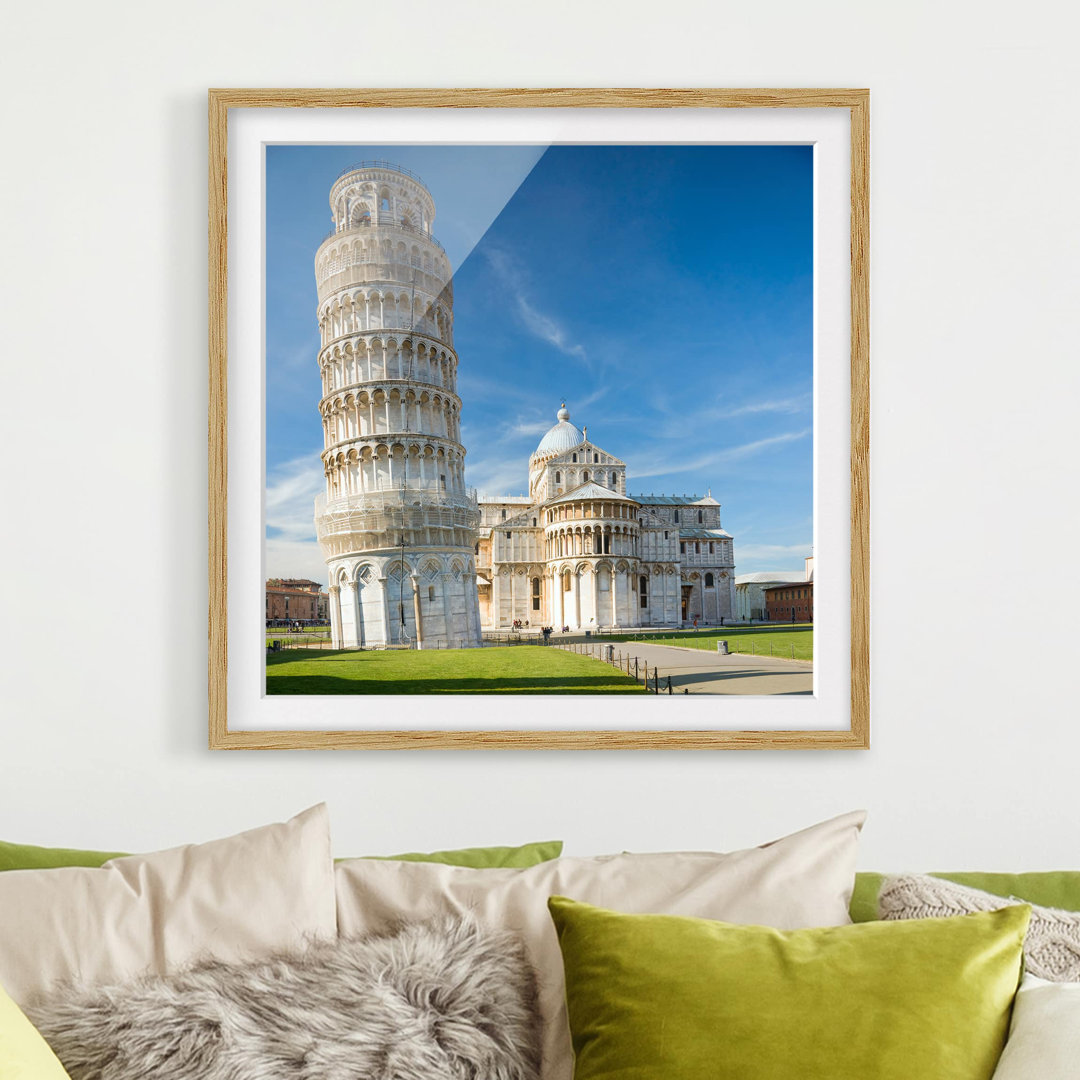 Gerahmter Fotodruck Der Schiefe Turm von Pisa