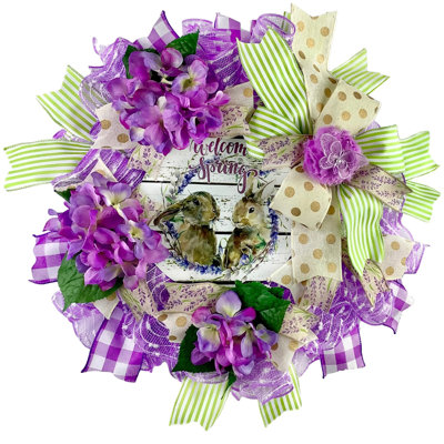 Couronne en treillis 18 po Welcome Spring