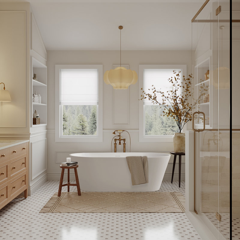 Baignoire de trempage autoportante à surface solide L 63 po x l 63 po