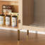 Buffet moderne avec lumières à DEL, buffet en acrylique 32 po avec 2 portes, tablette à café réglable pour le salon, la cuisine, chêne-781295502