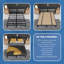 Planche de sommier pliante - Plateforme de soutien de matelas à profil bas de 74 po x 37,5 po pour lits de jour, lits superposés, futons et structures en métal / bois - empêche l'affaissement, facile à installer et à ranger.-74437406