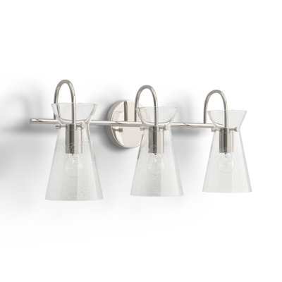 3 Light Crackled Dimmable Vanity Light