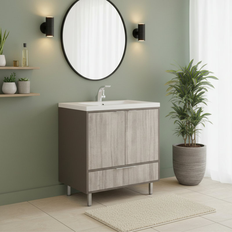 London Freestanding Standard With Solid Surface Top