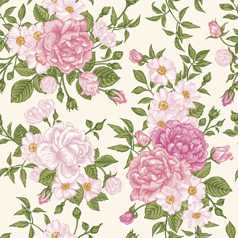 Motif de roses Amilla par Nata_Slavetskaya - impression, H 12 po x l 12 po