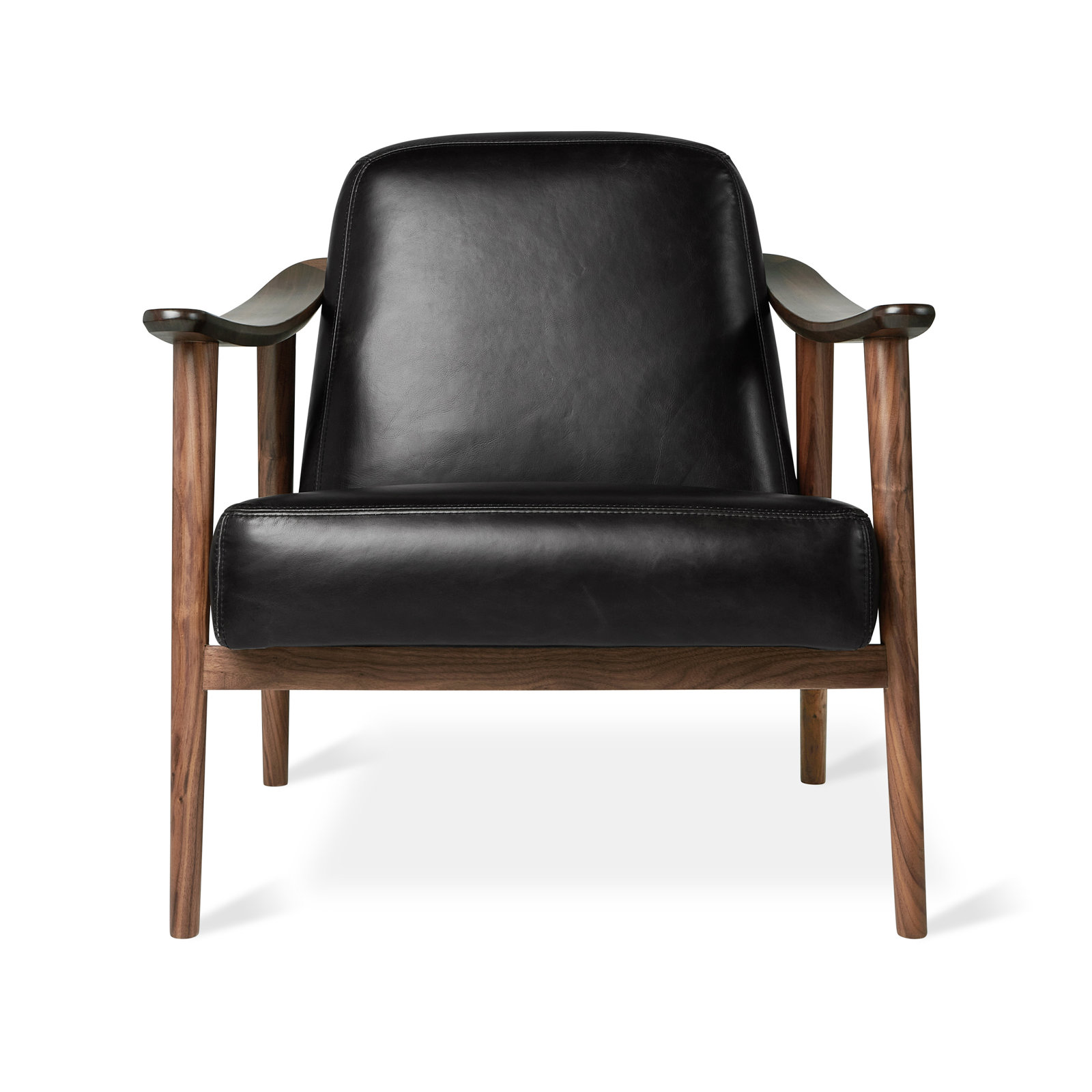 Baltic Chair, Saddle Black Genuine Leather, Walnut