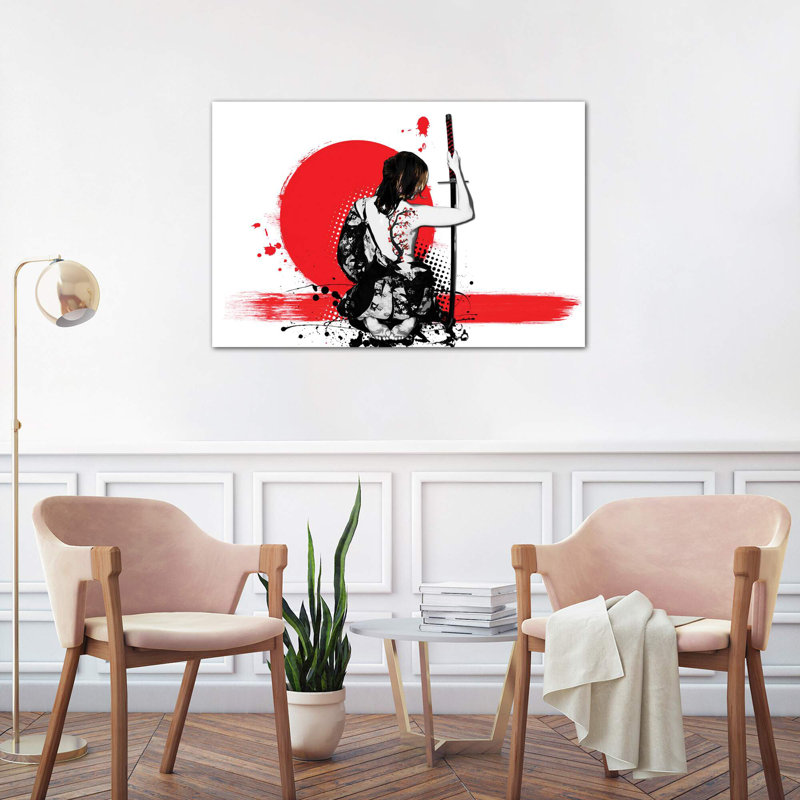 Trash Polka - Female Samurai by Nicklas Gustafsson - Wrapped Canvas Painting, 101.6 cm H x 66.04 cm W x 1.91 cm D