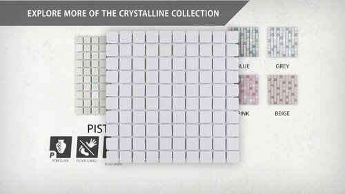 Merola Tile Crystalline Square 1.1 x 1.1 Porcelain Grid Mosaic