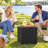 30-Gallon Outdoor Deck Box with Lockable Lid, 154 lb Seat Capacity, Recessed Handles and Wood-Grain Polypropylene, Black-138206700