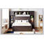 Lit double en bois avec armoire, tablette et prises tout-en-un-440432207