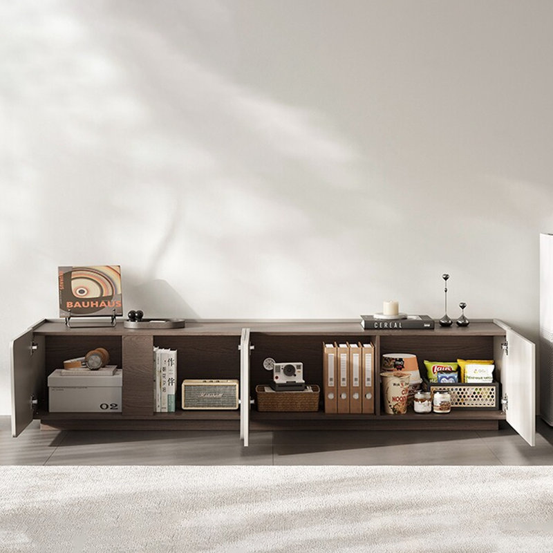 Modern Beige Manufactured Wood TV Stands, 16.93"H x 78.74"L x 16.26"W