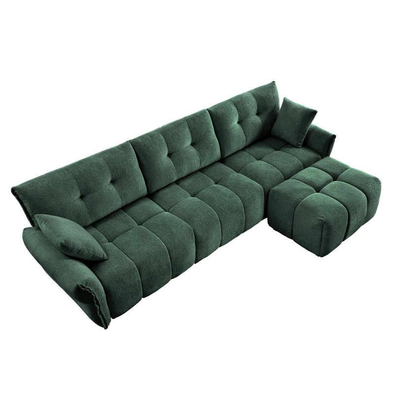 Modular Chenille Sofa, Green