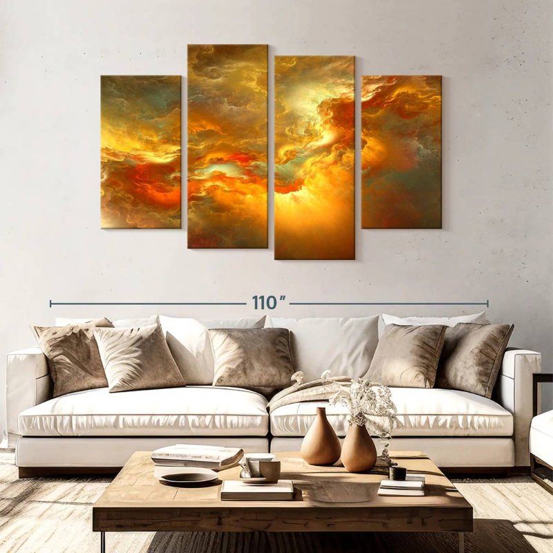 Avery Sunset Glow Abstract, 54" H x 84" W