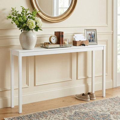 Modern Farmhouse Wooden Console Sofa Table, Thickened Scratch-Resistant Waterproof Tabletop, Anti-Tip Design Suitable For Living Room, Entryway