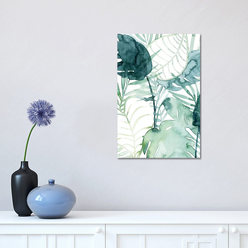 Palm Pieces II by Grace Popp - Wrapped Canvas Painting, 30.48 cm H x 45.72 cm W