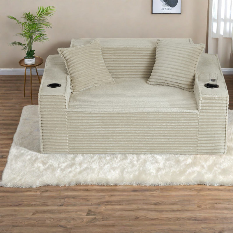 Compression Sofas With Storage, Corduroy 61 Inch Modern Compact Home Couch
