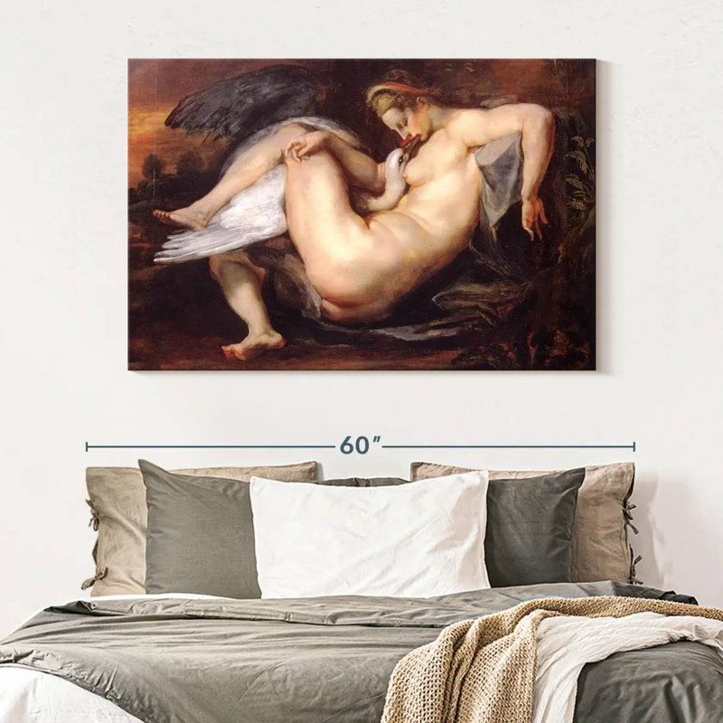 Leisha Leda et le cygne 1601, H 34 po x l 51 po