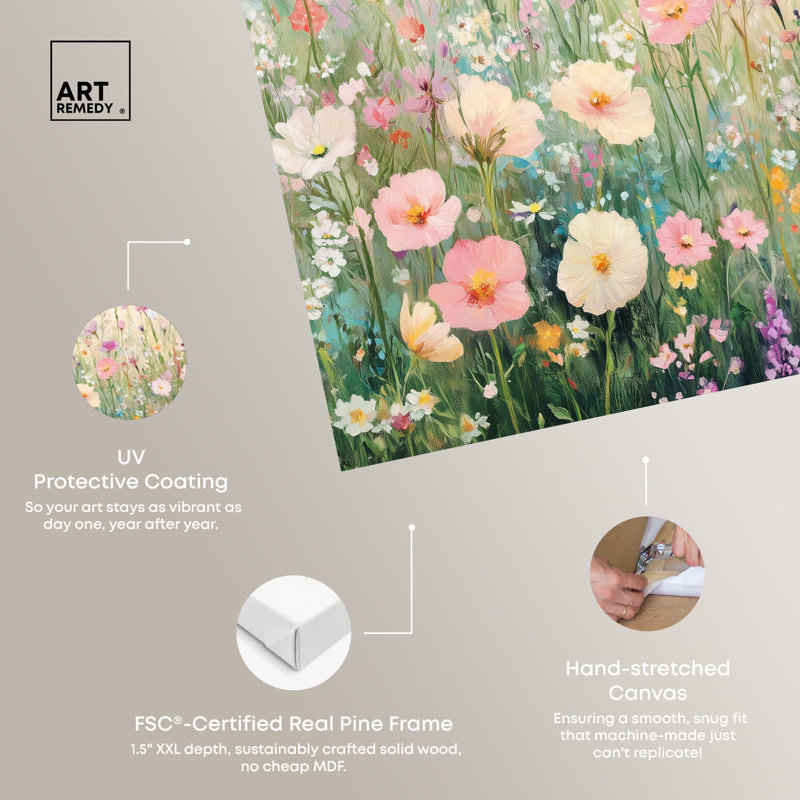«Soft Focus Flora I», reproduction d'art sur toile par Art Remedy, Toile tendue avec châssis, H 30 po x l 36 po