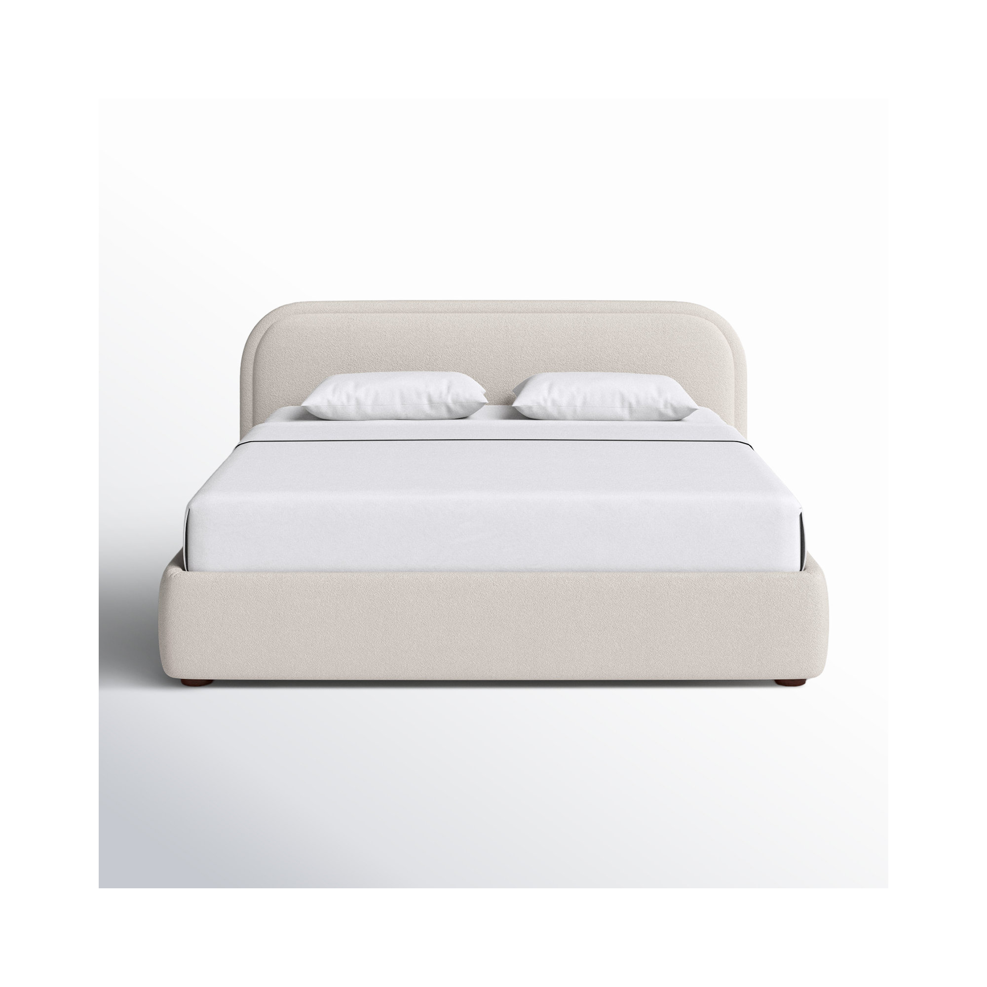 Shonda Upholstered Low Profile Platform Bed, King, Oatmeal