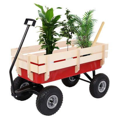 Garden Cart with Fence and Wheels
