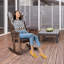 Chaise berçante en bois de sapin-911955618