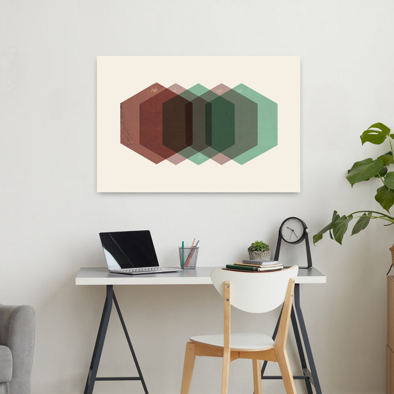 Art contemporain abstrait géométrique, H 24 po x l 36 po