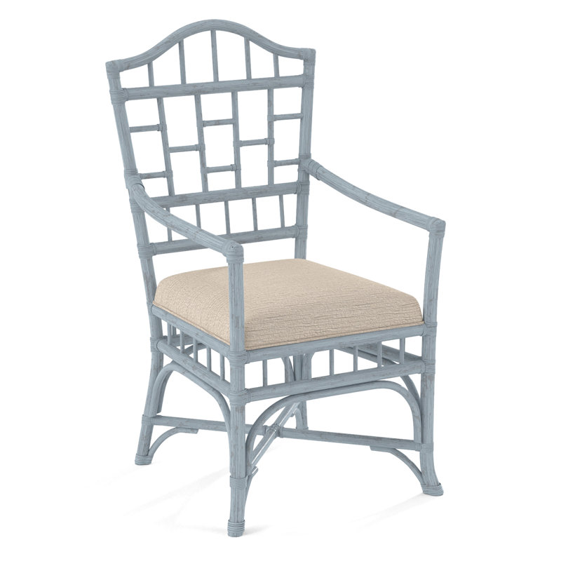 Chaise avec accoudoirs Chippendale, Verre d'eau, Rayures vert et bleu; 0252-54